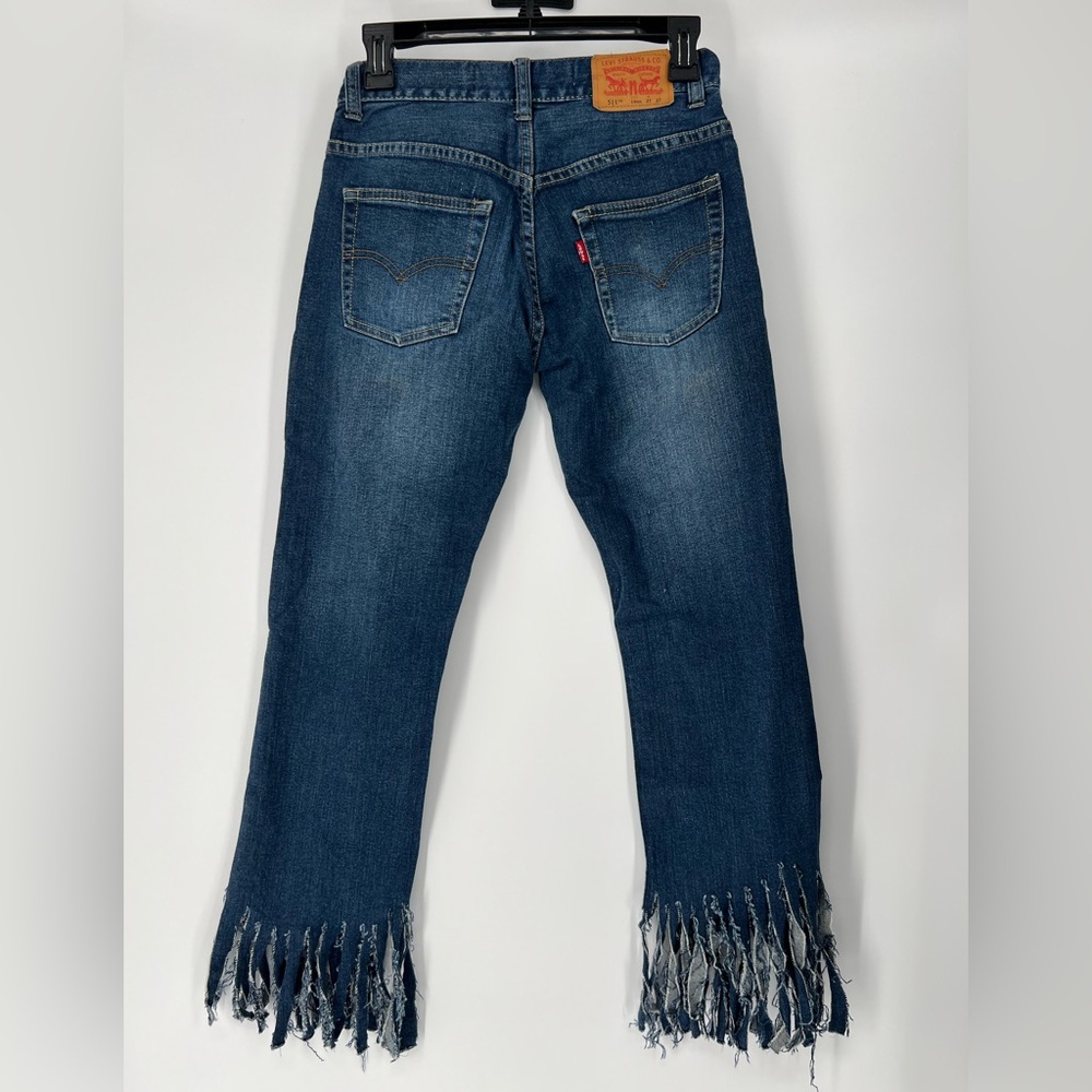 LEVI 511 SKINNY FRINGE HEM JEANS‎